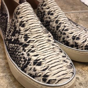 stuart weitzman snakeskin slip-ons